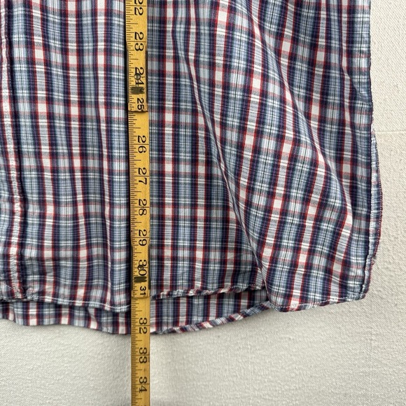 Vintage Polo Sport Ralph Lauren Men's XL Red Blue Plaid Cotton Camp Shirt - Picture 9 of 10